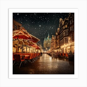 Christmas Market In Hamburg Art Print