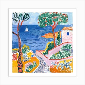 Seaside Doodle Matisse Style 4 Art Print