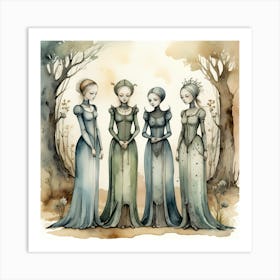 Three Mermaids Art Print