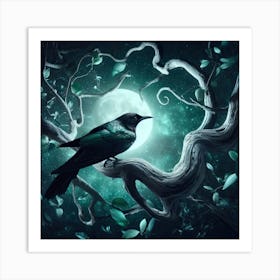 Crow In The Forest Art Print