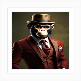 Monkey In A Suit Art Print