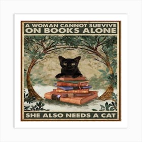 Black Cat Books Art Print