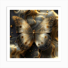 Gold Butterfly 1 Art Print