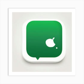 Green Apple Icon Art Print
