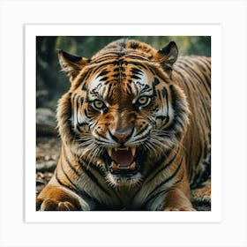 Tiger Roaring Art Print