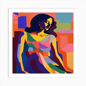 Woman Sitting On A Chair Art Print