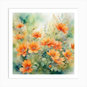 Orange Flowers Art Print