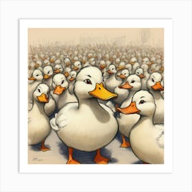 Flock Of Ducks 1 Art Print