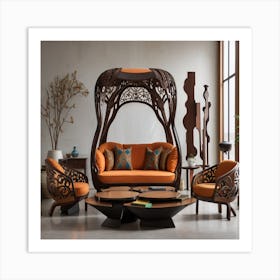 Living Room With Furniture Art Print