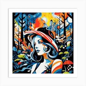 Lady In The Forest Art Print