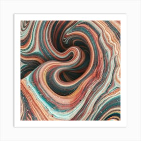 Close-up of colorful wave of tangled paint abstract art 12 Art Print