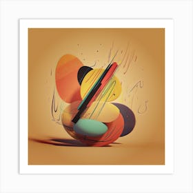 Abstract Painting,A colorful illustration of a bunch of abstract shapes and stones Art Print