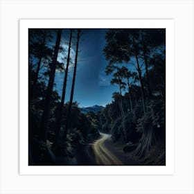 Moonlight In The Forest Art Print