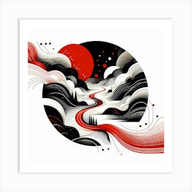 Red And Black Art Print