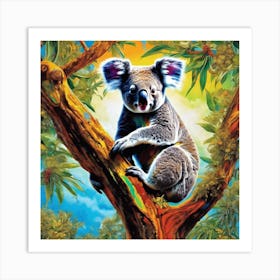 Koala In Tree Art Print