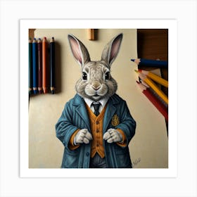 Rabbit In A Suit 8 Art Print