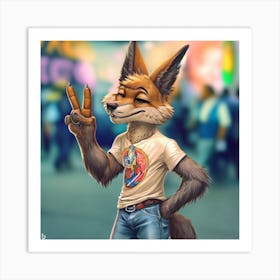 Peace Fox Art Print