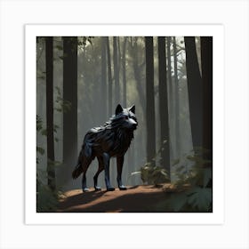 Wolf In The Woods 31 Art Print