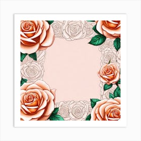 Roses In A Frame Art Print