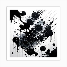 Black Splatters Art Print