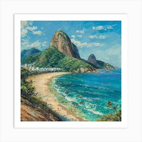 A Sugarloaf Mountain In Rio De Janeiro Oil Paint 1719996612 2 Art Print