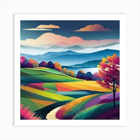 Landscape Painting, Landscape Painting, Landscape Painting, Landscape Painting 21 Art Print