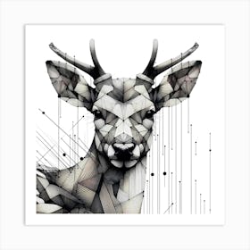 Young Deer - Abstract Line Art Illustration 116 Art Print