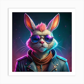 Cool Rabbit With Sunglasses 1 Art Print