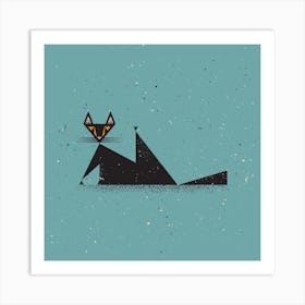 Black Cat Square Art Print