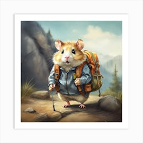 Hamster With Backpack 5 Art Print