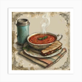 Tomato Soup And Grilled Cheese Art Print