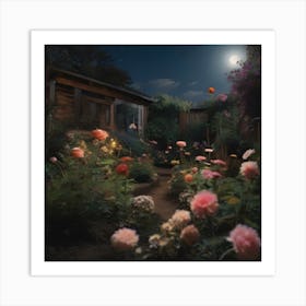 Garden At Night Art Print