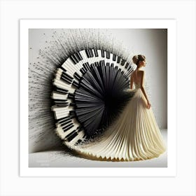 Piano Keys Wedding Dress Art Print