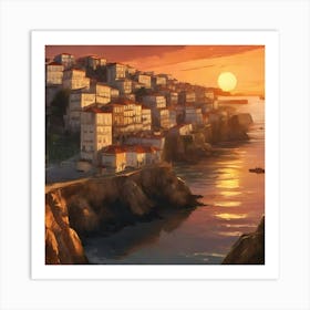 Sunset In Portugal 1 Art Print