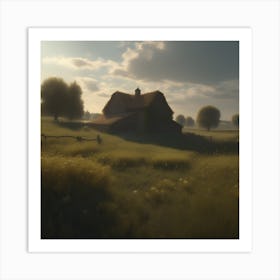 Barn In The Field 4 Art Print