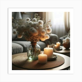 Living Room With Candles 1 Art Print