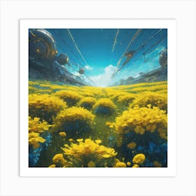 Futuristic Flowers Art Print