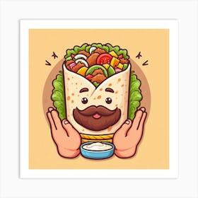 Cartoon Burrito Art Print