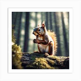 Squirrel In The Forest 216 Art Print