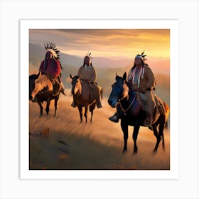 Native Americans On Horseback 1 Art Print