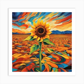 Abstract -Sunflower  Art Print