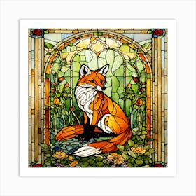 Fox Stained Glass 1 Art Print