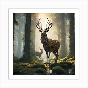 Deer In The Forest 50 Art Print