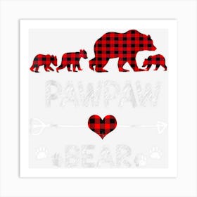 Pawpaw Bear Christmas Pajama Red Plaid Buffalo For Men Women Art Print