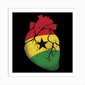 Ghana Heart Flag Art Print