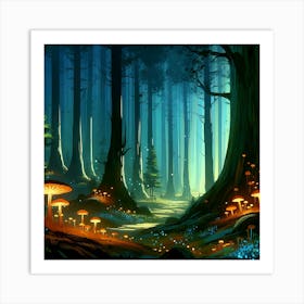 Mystical Mushroom Forest 5 Art Print
