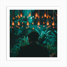 Man Sitting At A Table Art Print