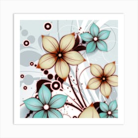 Abstract Flowers Art Print