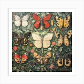 Butterfly Garden Art 1 Art Print