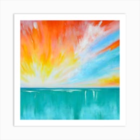 Sunset Over The Ocean 2 Art Print